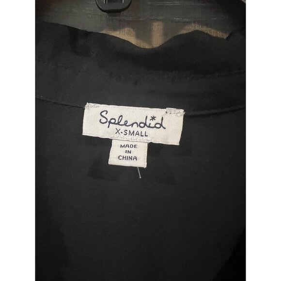 Splendid Paige black jersey Tie Front Shirt - XS NWOT - Picture 4 of 7